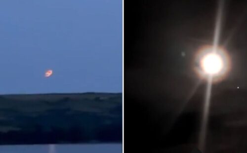 Mysterious UFOs filmed over RAF base as several sightings reported within weeks